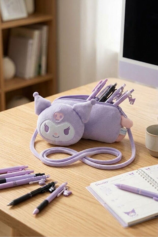 Sanrio Kawaii Plush Pen Holder Kuromi Cinnamoroll My Melody Hello Kitty