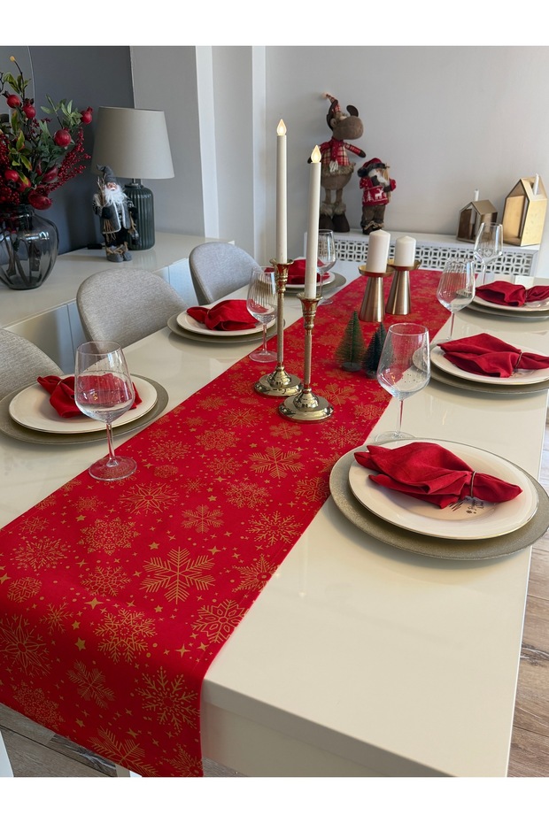 New Year Red Runner Christmas Runner (Napkins Not Included)