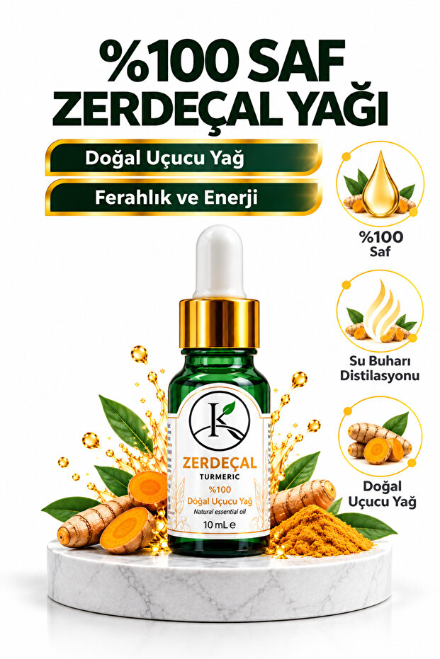 Turmeric Essential Oil 10ml 100% Pure and Natural with Glass Dropper (Turmeric Essential Oil)