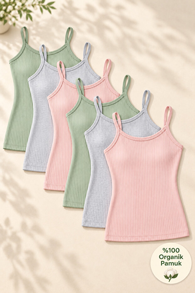 Women's 6-Piece Athlete Set 100% Cotton Ribbed Flexible