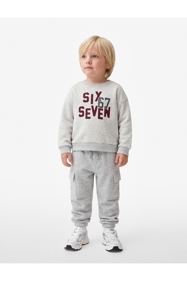 Cargo Pocket Elastic Waistband Straight-Leg Jogger Sweatpants