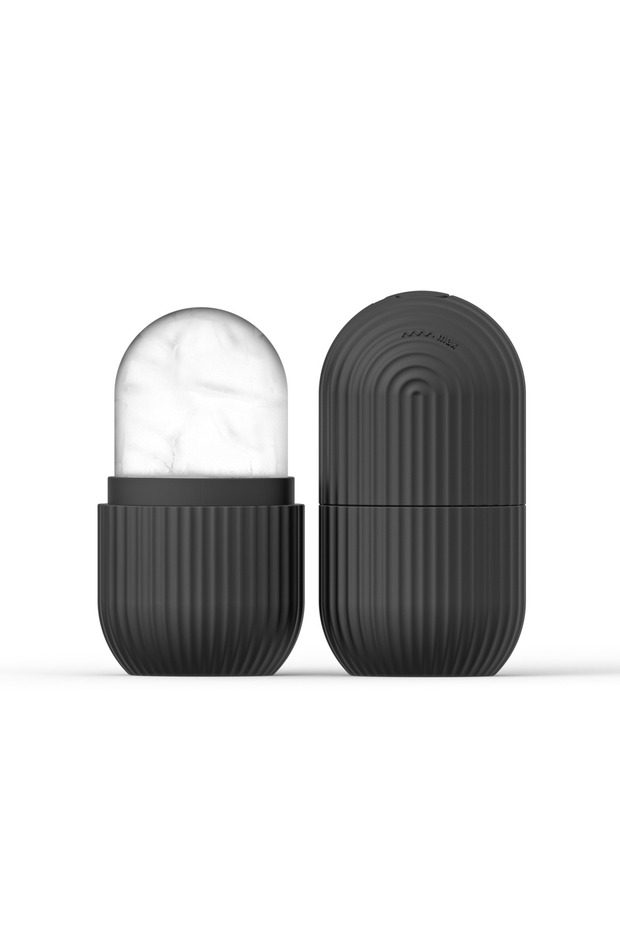 black 1pc silicone face ice cube mold for Beauty and Skin Care silicon face ice roller
