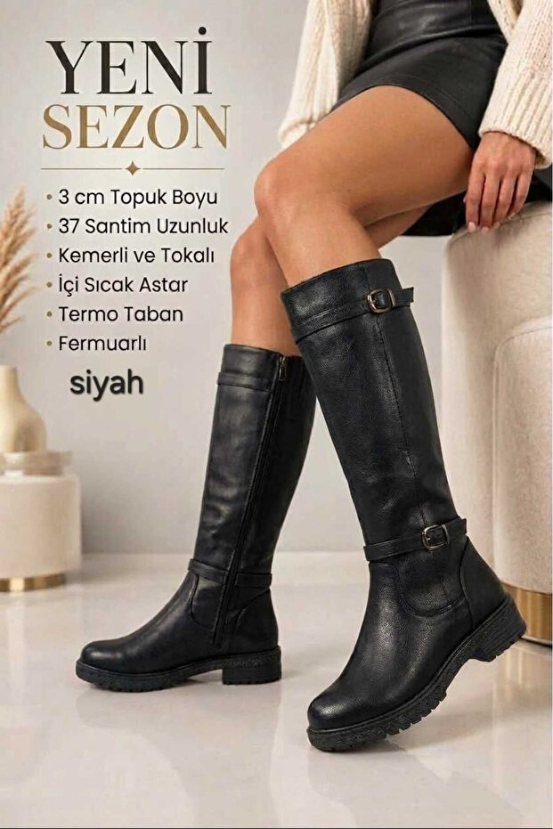 Black Buckle Women's Boots 1244000