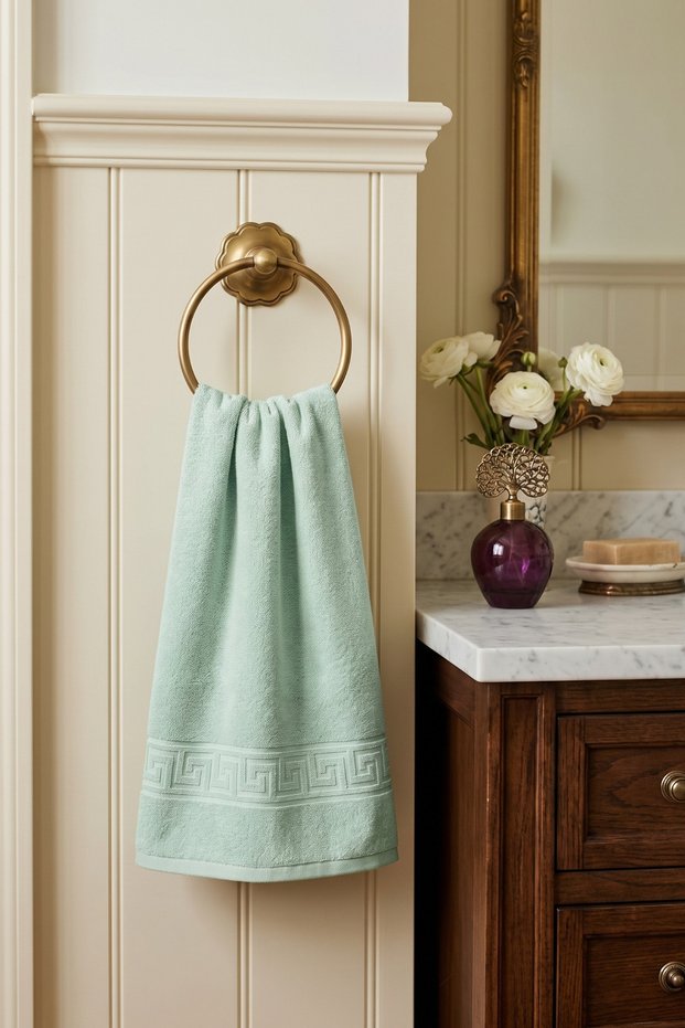 Mint Green Greek Hand Towel - 50X90 Cm, 225 Gr, 100% Cotton, Spa and Hotel Towel