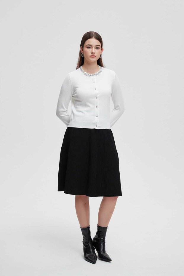 Solid Ribbed Mini Skirt