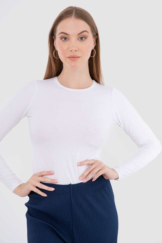 بلوزة فيسكوز بأكمام طويلة