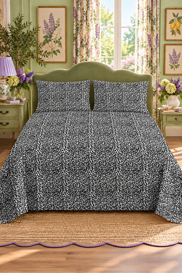 Leopard Patterned Bedspread 200X220 Double Pique Set