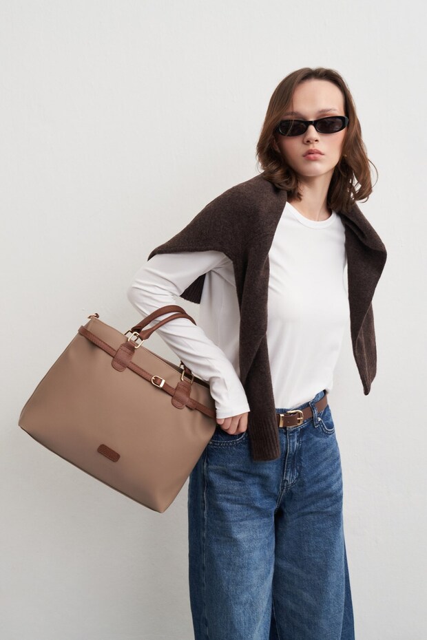 Havana Handbag and Crossbody Bag Beige