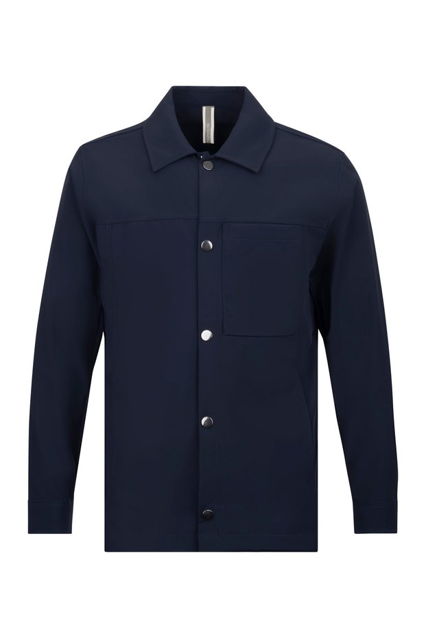Navy Blue Color Men's Polyester Technical Overshirt