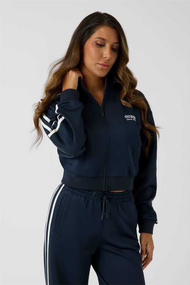 Hoshi Women's Active Scuba Zipper Sweatshirt Navy Blue