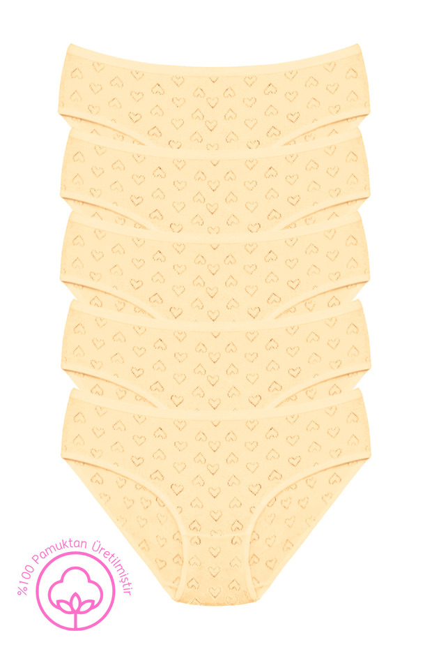 020 Heart-Shaped 100% Cotton 5-Piece Children's Underwear Pack