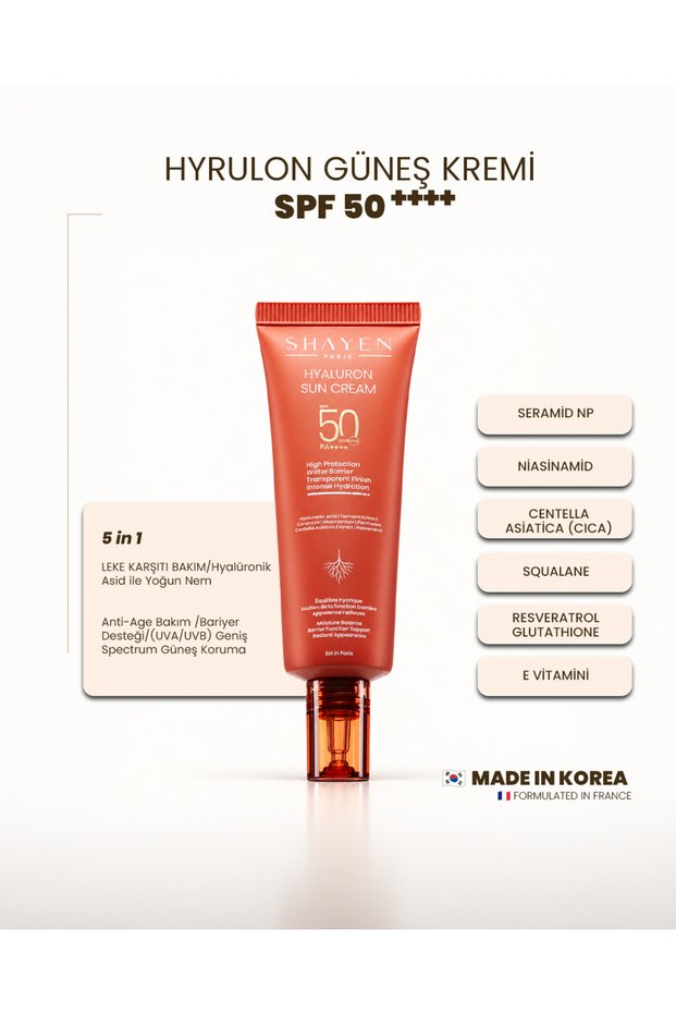 Hyaluron Sunscreen - Spf50 - Brightening, Anti-Blemish, Intensive Moisturizer | Micro Ferment Technology 50ml