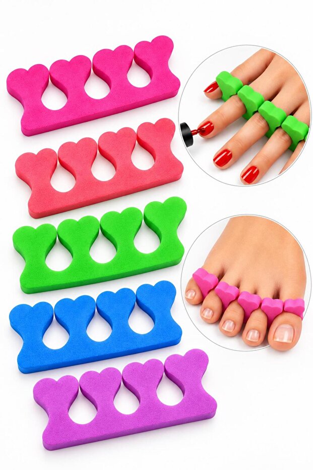 5Pcs Sponge Finger Separator - Nail Polish Painting, Ornament and Art Pedicure Set
