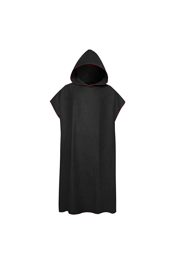 Black Surf Poncho Changing Towel with Hood Microfiber Beach Blanket Bath Towel Swim Towel Wetsuit Be
