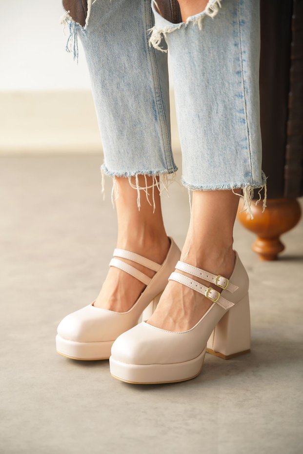 Women's Forlan Platform Heeled Shoes - Tan