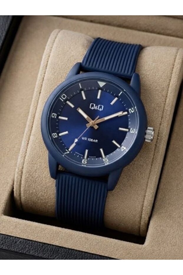 Men's Wristwatch Navy Blue Sport Design Waterproof Plastic Band