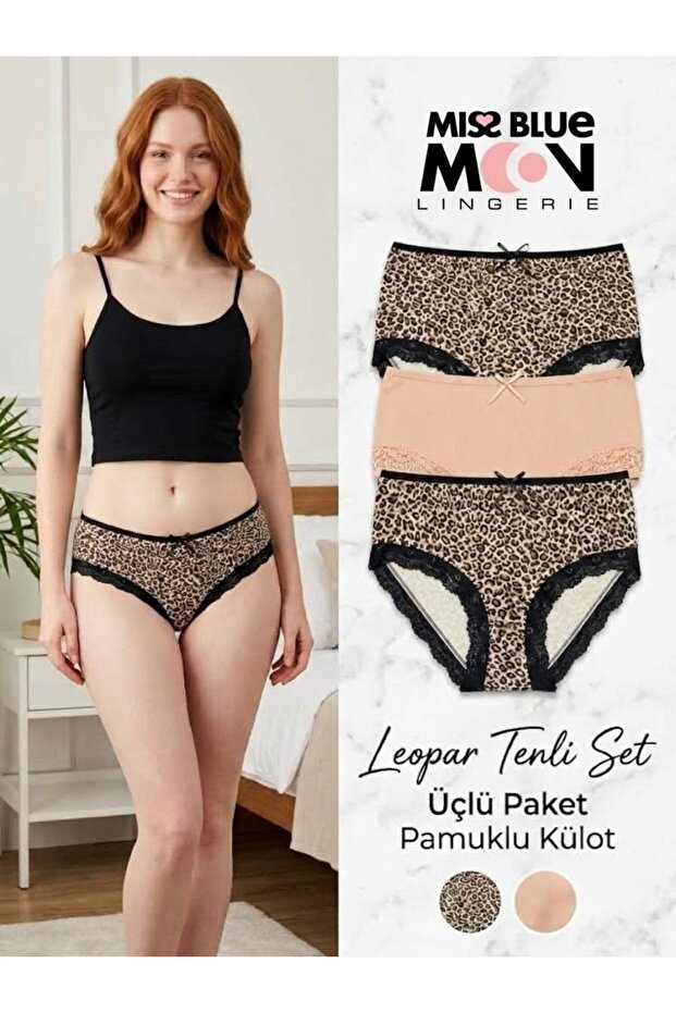High Waist Lace Bato 3-Piece Women's Panties 5500-3