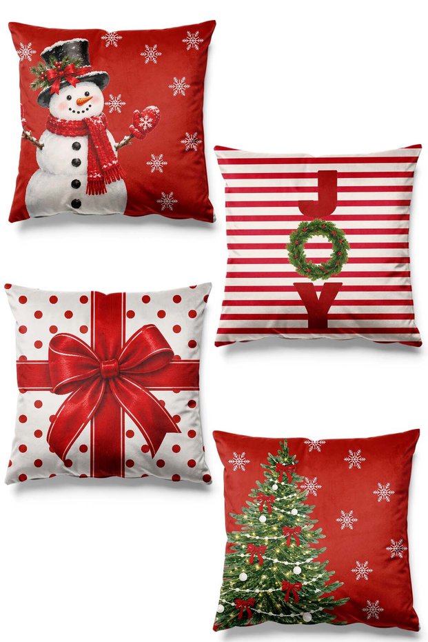 Reversible Printed Suede Cushion Covers - Holiday - New Year's