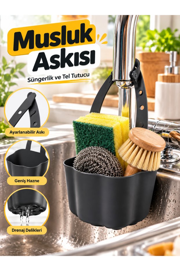 Faucet Hanger – Sponge Holder and Wire Holder, Over-The-Sink Organizer, Practical Use