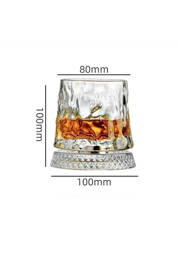 A7 【Whiskey Glasses Rotating Whisky Glass With Glass Base 360 Rotate Degrees Crystal Rum Glass For C