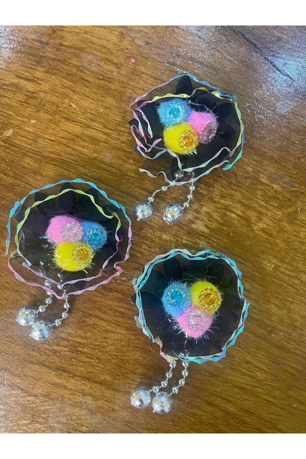 5X5 cm Colorful Glittery Silver Beaded Arma Sewing Accessory