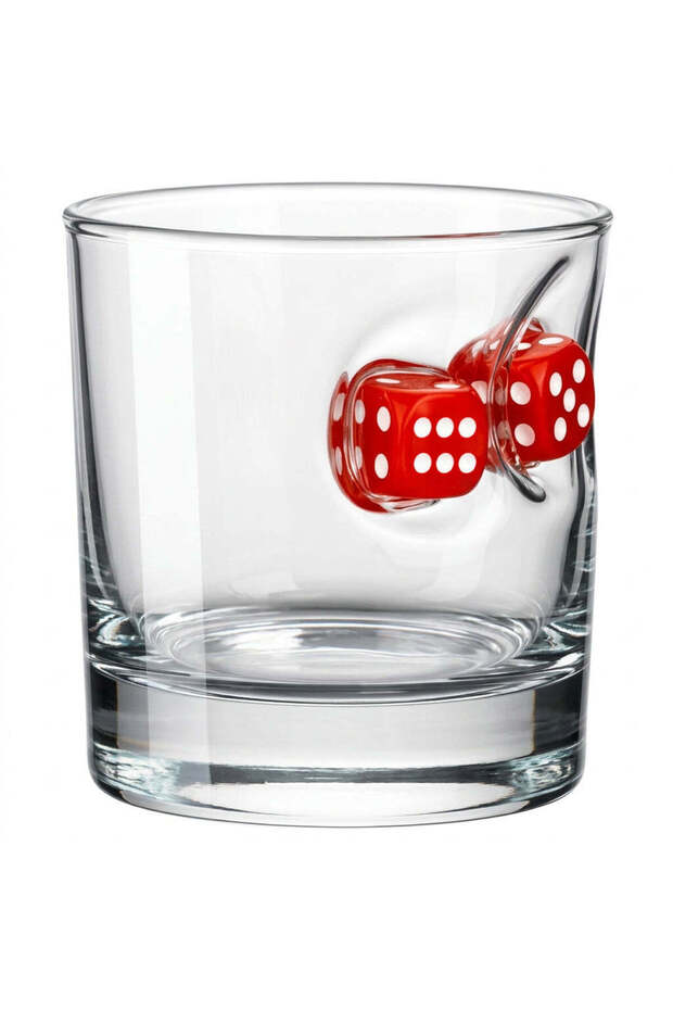 Special Whiskey Glass with Red Dice Dice 300Cc
