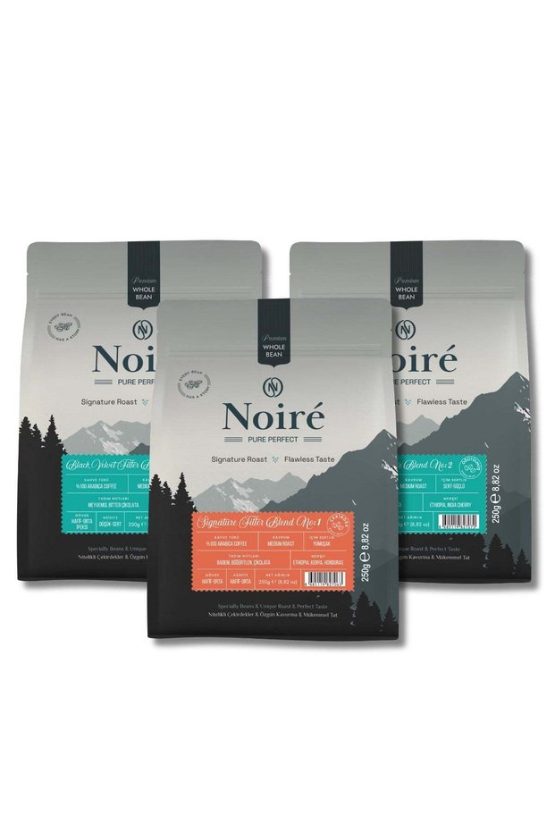 Noire 3-Pack Filter Coffee Tasting Set - Premium 100% Arabica (Ground and Whole Bean) Freshly Roasted Y