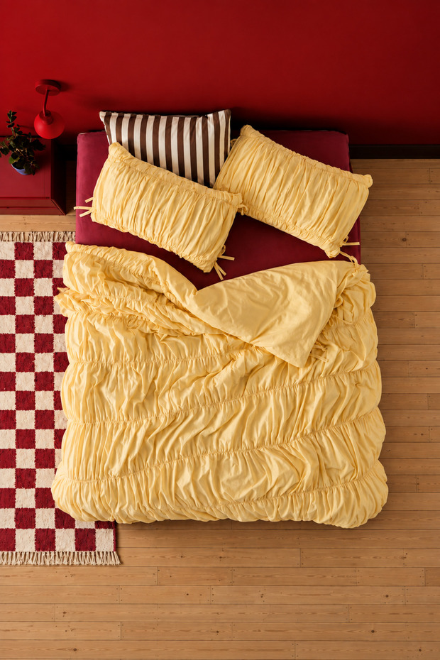 Drawstring Double Cotton Duvet Cover Set