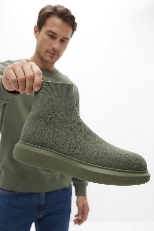 Magosa premium knit laceless men's sports boot khaki