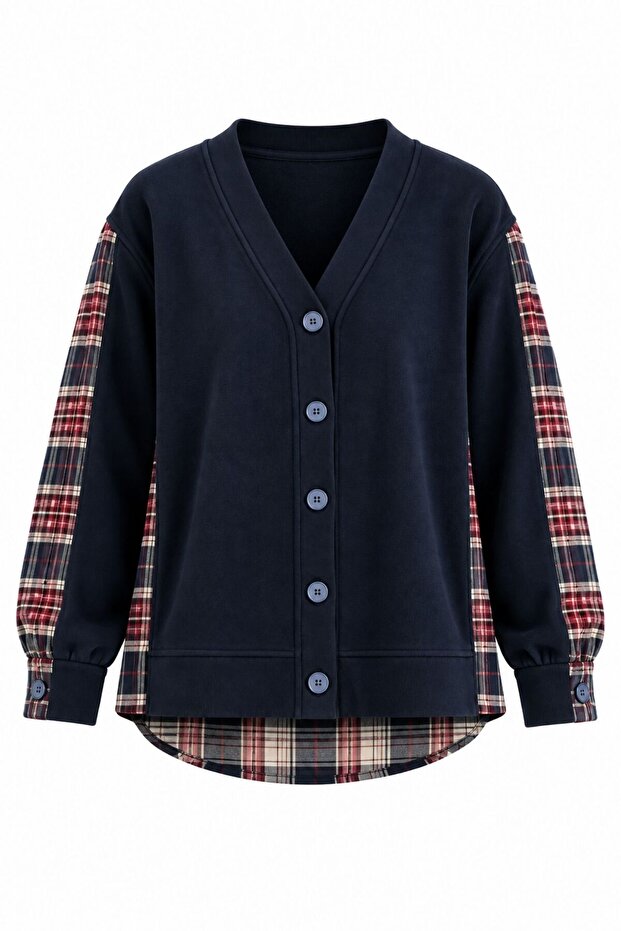 Plaid Detailed Cardigan