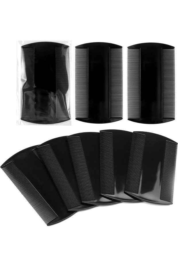 6 pics Lice Comb, Double Sided Plastic Hair Comb Metal Teeth Nit Combs Head Lice Treatment