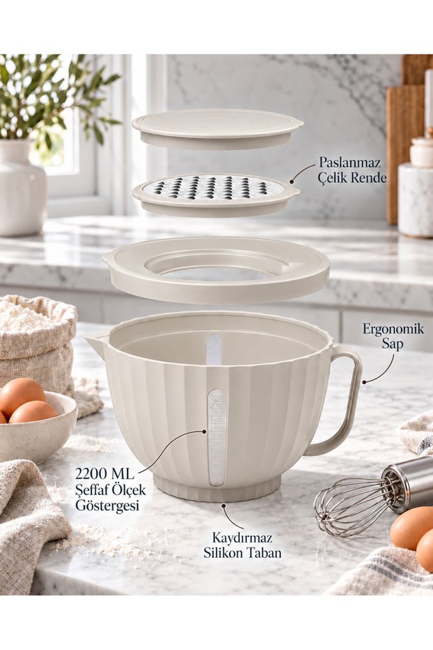 Beige Coliseum Grater Mixer Set