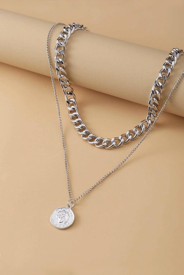 Silver Chain Necklace with Locket