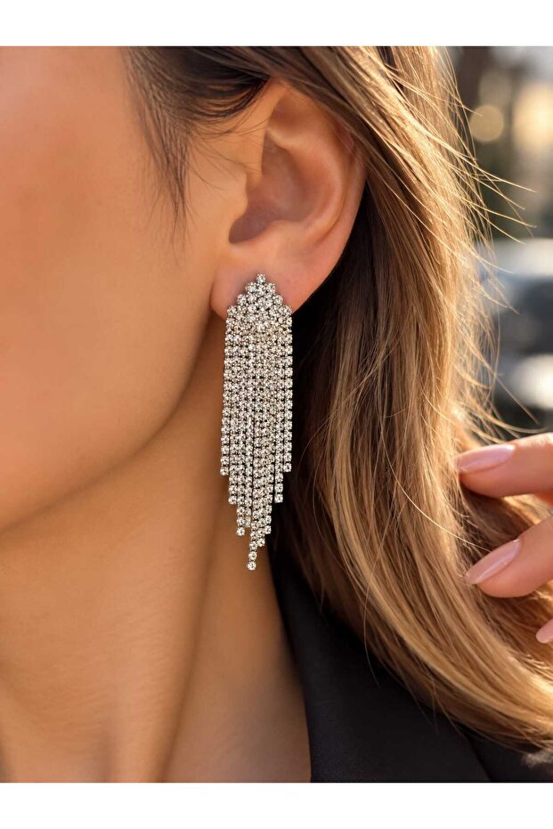 Women's Karya Model Dangle Stone Sparkle Evening Dress Earrings Daily Wedding Engagement