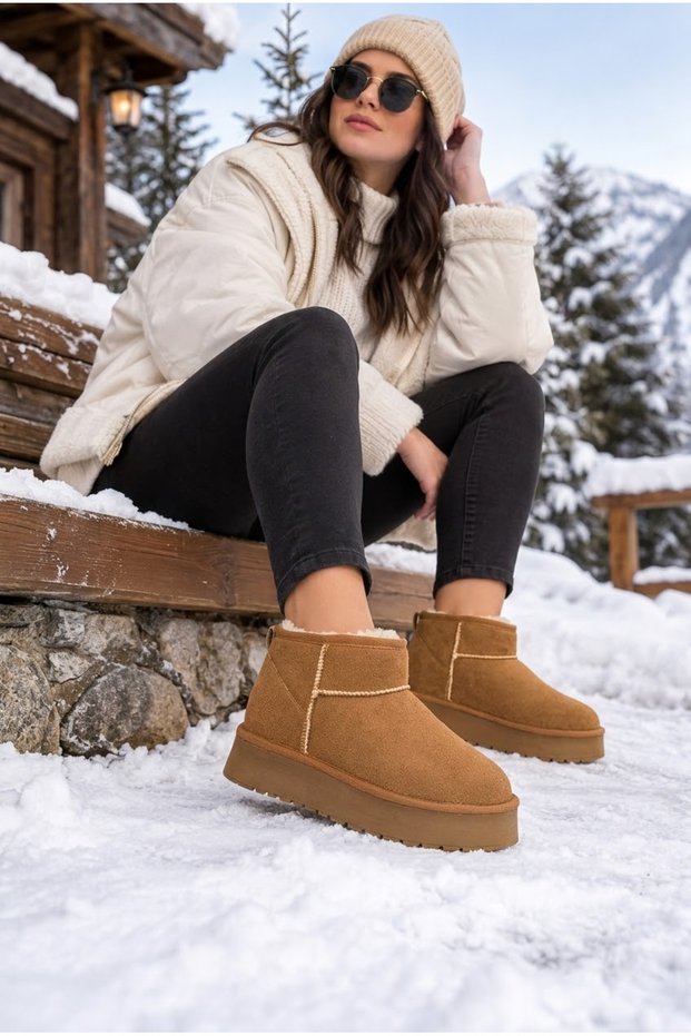 Unisex Tan High-Sole Gg Shoes