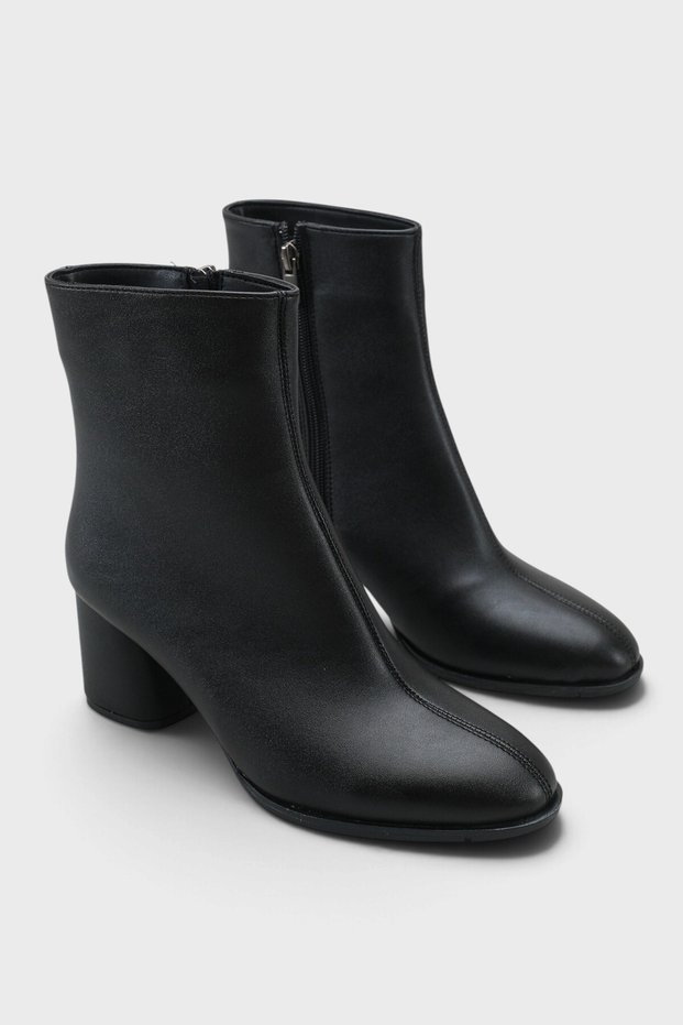 Isabella Round Toe Side Zipper Mid Heel Women's Boots