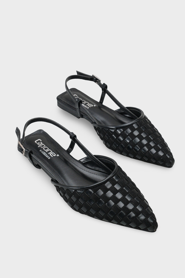 Kay Pointed Toe Knitted Back-Strapped Women's Shoes Ballet Flats