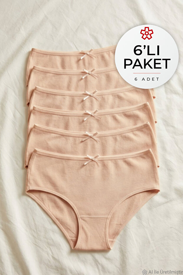 Bambu Bato Women's High Waist Panties Skin Color 6 Pack