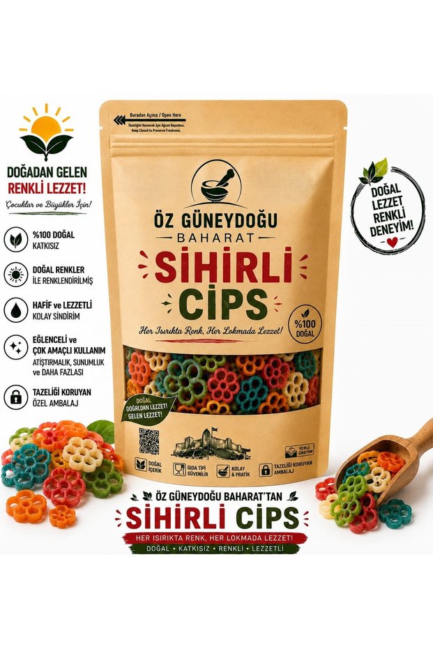 Magic Chips Colored 1000 Gr |   Crispy Snack, Fun and Delicious (Colorful Chips)
