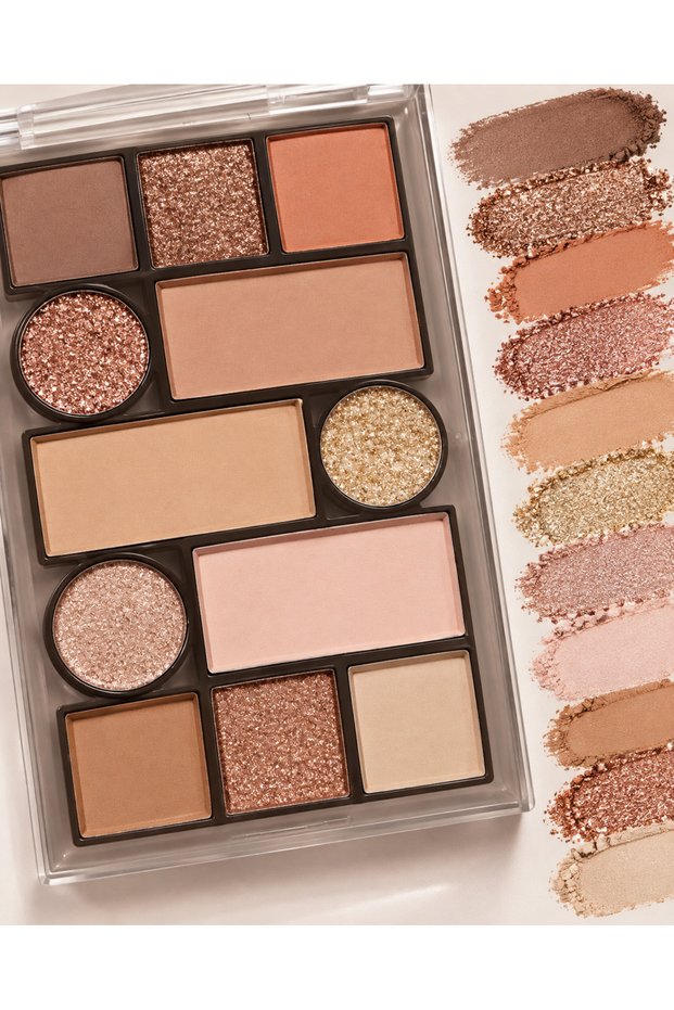 Korean Makeup - 12 Colors Shimmer Eyeshadow Palette - Glitter & Matte Eyeshadow Palette - Nude Coffee Shades