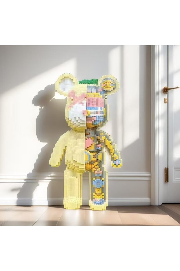 8841 8248 Piece Cute Mechanical Bear Building Blocks Set - Mixed Colors, Durable Plastics, Home Desk