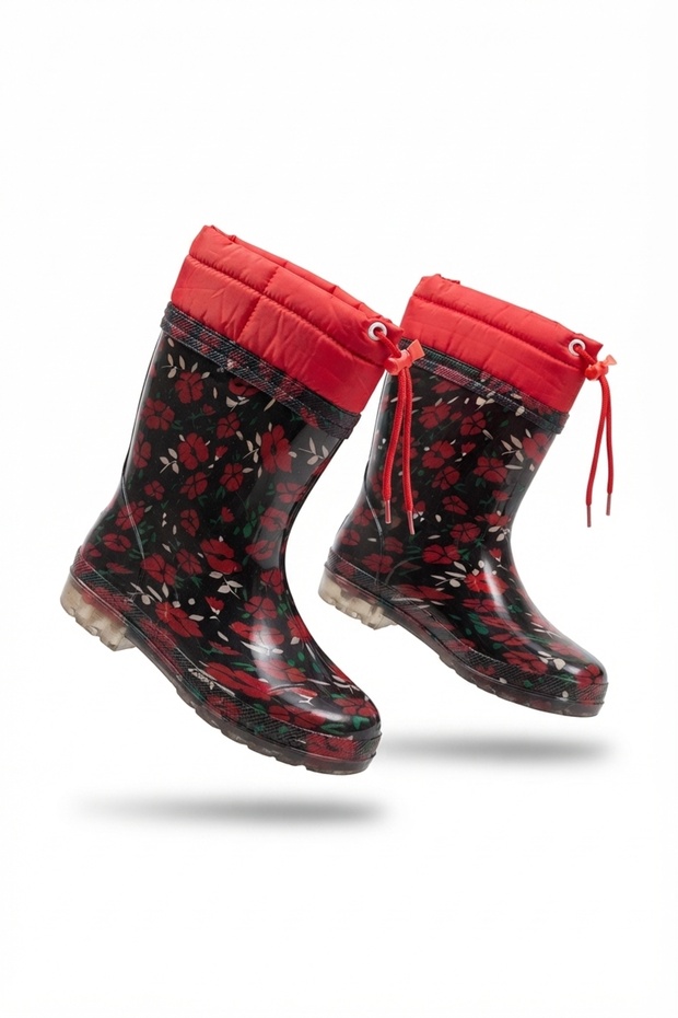 114192 Cold and Waterproof Comfortable Floral Girl's Boots
