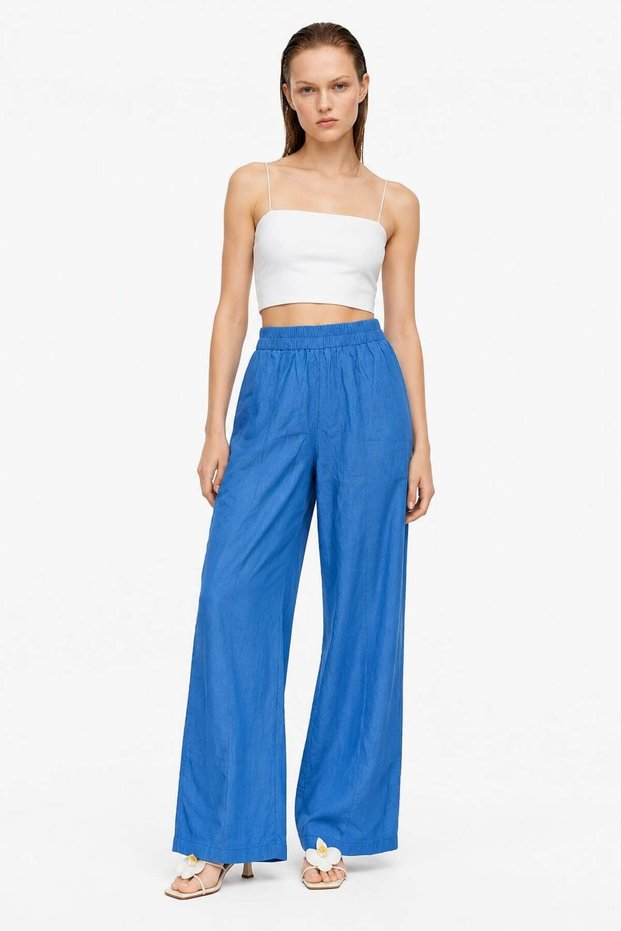 Women's Elastic Waist Striped Pants