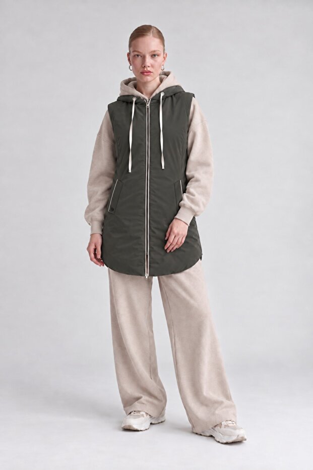 Inflatable Vest with Hat Khaki