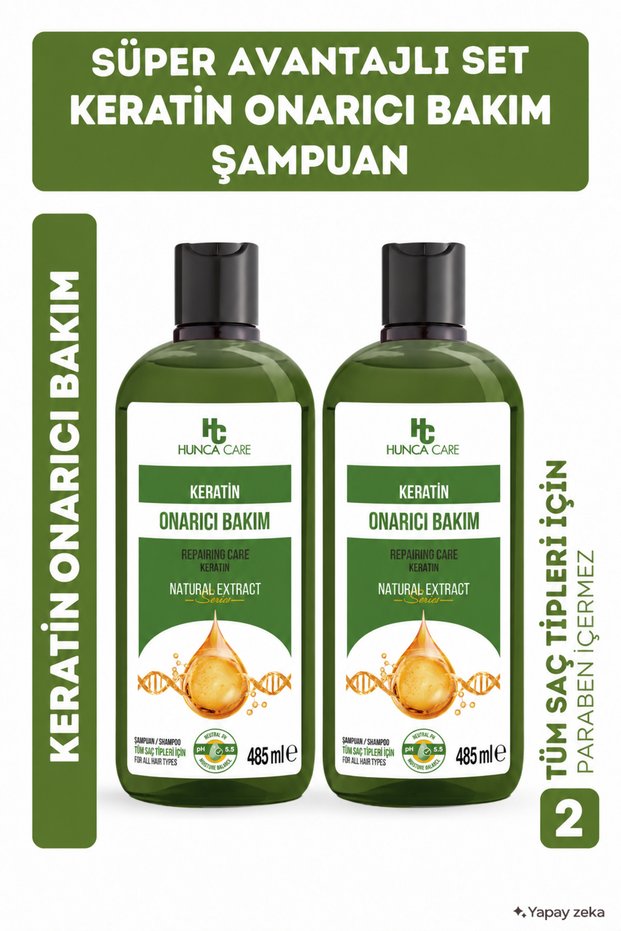 Keratin Anti-Hair Loss Shampoo 485 ml Set of 2