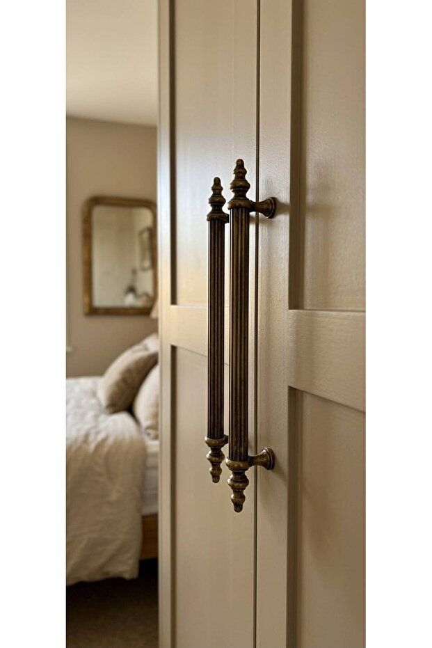Elif Antique Yellow 224 mm Handle Luxury Country Kitchen Furniture Cabinet Drawer Handle