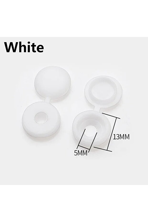 100pcs white Screw Cover Cap Plastic One-piece Screw Cap Cover Nail Nuts Bolts Decorative Cover Scre