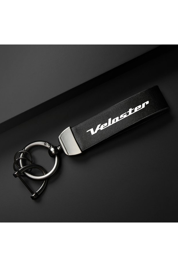 Black Car High-Grade Leather Keychain Horseshoe Buckle Jewelry For HYUDNAI Veloster Car Accessories