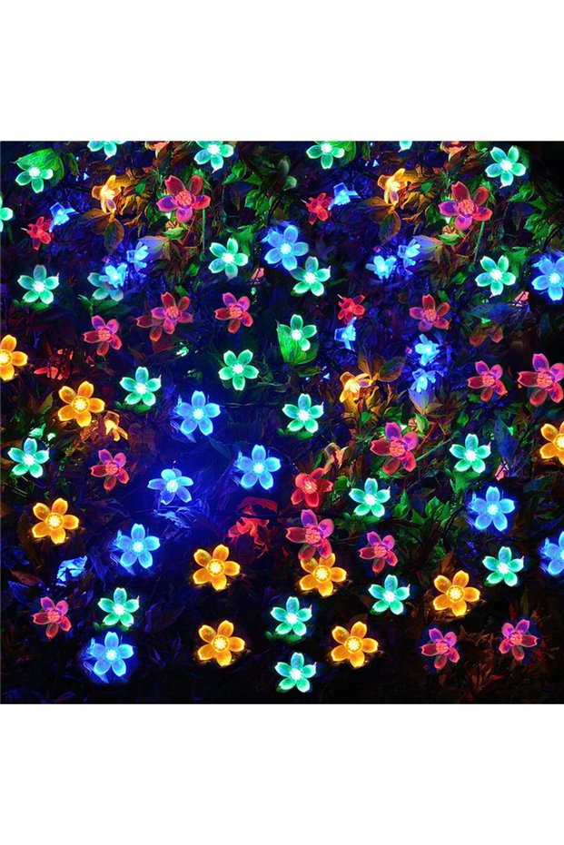 5M20LEDS Color Light LED Solar String Lights Cherry Blossom Garland Lights Outdoor Solar Garden Pati