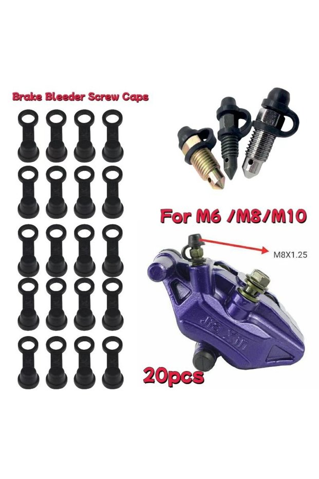 20PCS 20/30/40PCS Brake Bleeder Screw Cap Grease Zerk Fitting Cap Rubber Dust Cover Black For Car Mo